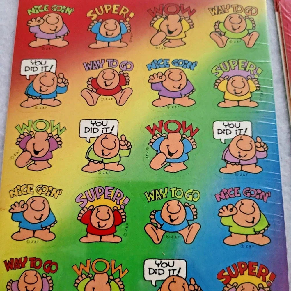 Vintage 1992 Ziggy Cartoon Teacher Reward Stickers 2 Packs 16 Sheets Carlton